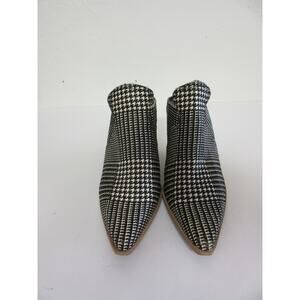 GIANNI BINI Black and White Calf Hair 10 Pointed Toe Slip On Slide Heels